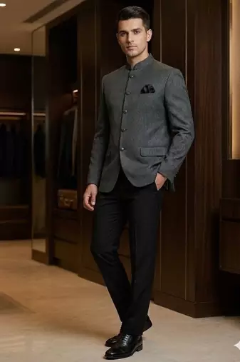 Black and turquoise color jodhpuri for men | premium designer bandhgala ethnic wear