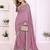 Pink vichitra silk embroidery work saree with contrast blouse piece