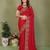 Teal vichitra silk bandhani patta stone work saree with contrast blouse piece