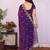 Purple chiffon sequence work saree with matching blouse piece