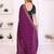 Burgundy vichitra silk embroidery work saree with contrast blouse piece