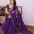 Purple chiffon sequence work saree with matching blouse piece