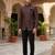 Wine & black soft sequence jacquard jodhpuri for men | premium designer bandhgala ethnic wear