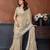 Yellow georgette embroidery resham work saree with matching blouse piece