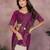 Magenta lycra swarovkshi work saree with matching blouse piece