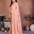 Peach crepe sequence multi work saree with matching blouse piece