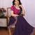 Purple vichitra silk embroidery work saree with contrast blouse piece