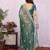 Lighte green georgette embroidery coding work saree with matching blouse piece