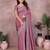 Pink vichitra silk embroidery work saree with matching blouse piece