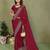Maroon vichitra silk embroidery jari work saree with matching blouse piece