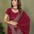Maroon vichitra silk embroidery jari work saree with matching blouse piece