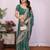 Lighte green georgette embroidery coding work saree with matching blouse piece