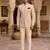 Beige color jodhpuri with maroon color touchup embroidery for men | premium designer bandhgala ethnic wear