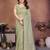 Green twill net embroidery work saree with matching blouse piece