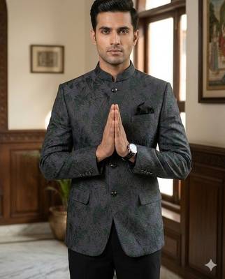 Flowral black multicolor jodhpuri for men | premium designer bandhgala ethnic wear 2