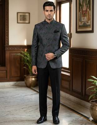 Flowral black multicolor jodhpuri for men | premium designer bandhgala ethnic wear 1