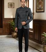 Flowral black multicolor jodhpuri for men | premium designer bandhgala ethnic wear