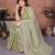 Green twill net embroidery work saree with matching blouse piece