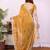 Gold chiffon sequence work saree with matching blouse piece