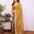Gold chiffon sequence work saree with matching blouse piece