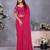Pink georgette solid saree with embroidery work blouse piece