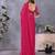 Pink georgette solid saree with embroidery work blouse piece