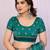 Teal chiffon sequence work saree with matching blouse piece