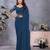 Blue georgette solid saree with embroidery work blouse piece