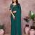 Teal georgette solid saree with embroidery work blouse piece