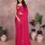Pink georgette solid saree with embroidery work blouse piece