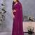 Purple georgette solid saree with embroidery work blouse piece