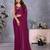 Purple georgette solid saree with embroidery work blouse piece