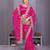 Pink georgette embroidery work saree with matching blouse piece