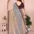 Gold fandy satin saree with sequence lace border and contrast blouse piece