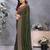 Green soft vichitra silk saree with sequence embroidery work and matching blouse piece