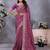 Purple vichitra silk foil print coding work saree with matching blouse piece