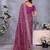 Purple vichitra silk foil print coding work saree with matching blouse piece