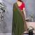 Green soft vichitra silk saree with sequence embroidery work and matching blouse piece