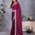 Purple fandy chiffon resham embroiderd saree with matching blouse piece