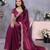 Purple fandy chiffon resham embroiderd saree with matching blouse piece