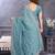 Sky blue vichitra silk saree with sequence embroidery work and matching blouse piece