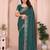 Green vichitra silk saree with sequence embroidery work and matching blouse piece