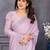 Pink rangoli silk saree with sequence embroidery lace border and matching blouse piece