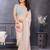 Peach soft georgette embroidered border saree with matching blouse piece