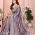 Lavender vichitra silk saree sequence embroidered saree with matching blouse piece
