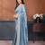 Sky blue vichitra silk saree sequence embroidered saree with matching blouse piece