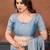 Sky blue vichitra silk saree sequence embroidered saree with matching blouse piece