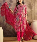 Printed boat neck kurta & trousers kurta sets