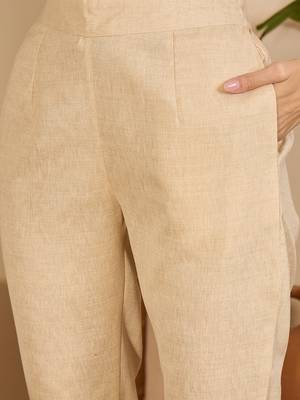 Floral printed shirt collar neck a-line kurta with trousers 4