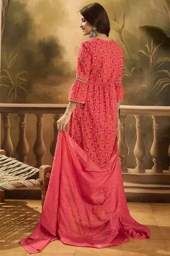 Women ethnic motifs printed cotton kurta with trousers & dupatta